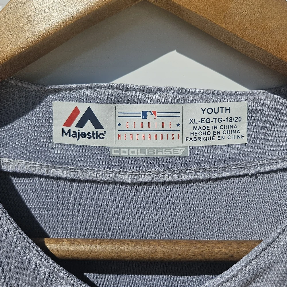Youth Majestic LA Dodgers Kershaw Gray Button-Up Jersey Youth XL - Picture 8 of 9